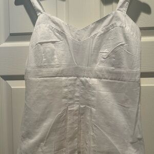 NWOT- Ann Taylor Elegant White Sleeveless Top made of  soft silky cotton.